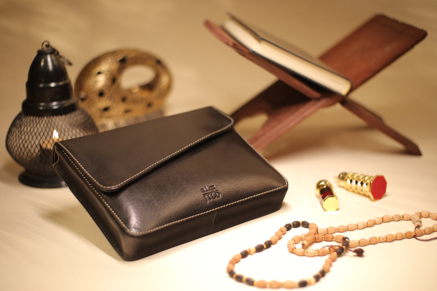'HIMAYAH' (حماية) - Kiswa Black Leather Quran Sleeve