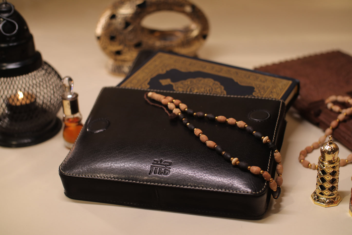 'HIMAYAH' (حماية) - Kiswa Black Leather Quran Sleeve